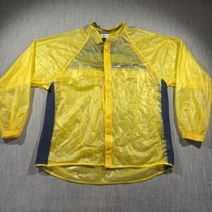 Vintage Tommy Hilfiger Athletics Jacket Mens Large Yellow Windbreaker 90s